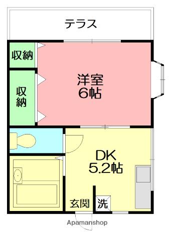 第二植原ハイツ(1DK/1階)の間取り写真