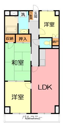 マイメゾン湘南一番館(3LDK/1階)の間取り写真