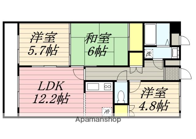 ヴェルドミール湘南平塚(3LDK/2階)の間取り写真
