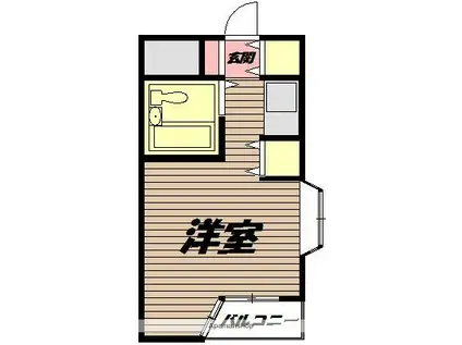 サンピア平塚(ワンルーム/6階)の間取り写真