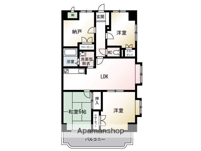 ツインベル・カトレア館(3SLDK/4階)の間取り写真