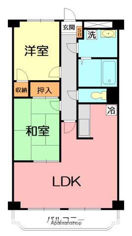UNO PALACE(2LDK/4階)の間取り写真