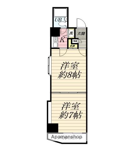 シーサイドビラ鵠沼(2K/2階)の間取り写真