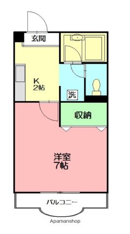 エスポワール(1K/4階)の間取り写真