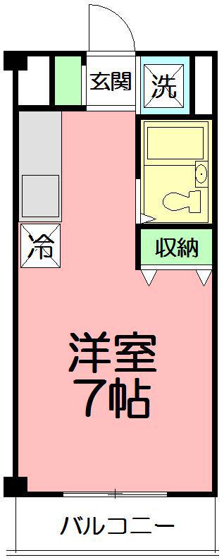 エステートピア湘南(ワンルーム/2階)の間取り写真