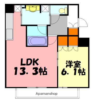 リストレジデンス辻堂タワー(1LDK/9階)の間取り写真