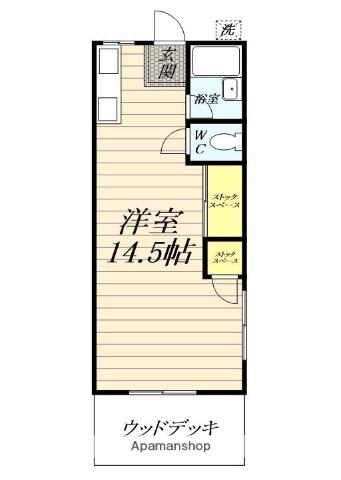 シーサイドハイム(ワンルーム/1階)の間取り写真