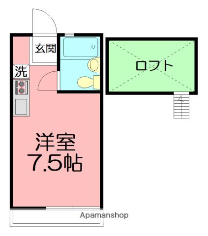 ビューパレス湘南小和田(ワンルーム/1階)の間取り写真