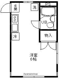 サンコート浜竹(ワンルーム/2階)の間取り写真