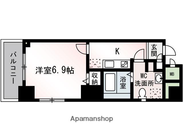 ラ・フォルテ鵠(1K/6階)の間取り写真