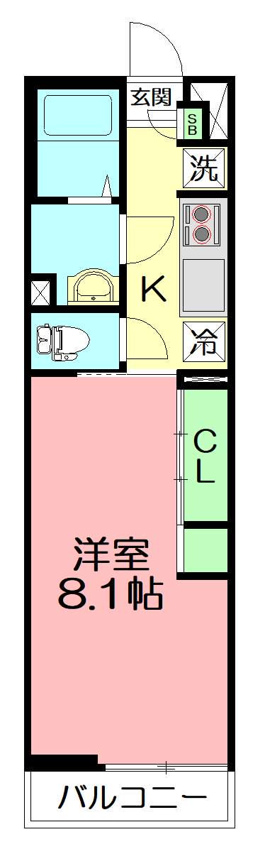 リブリ・ポピー(1K/3階)の間取り写真