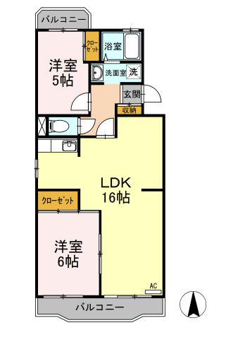 セントラルハイツ 1階階 間取り