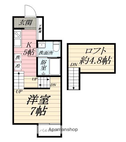 グランリュクス(ワンルーム/1階)の間取り写真