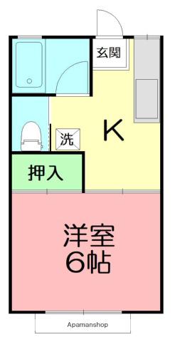 メゾンドアツミA(1K/2階)の間取り写真
