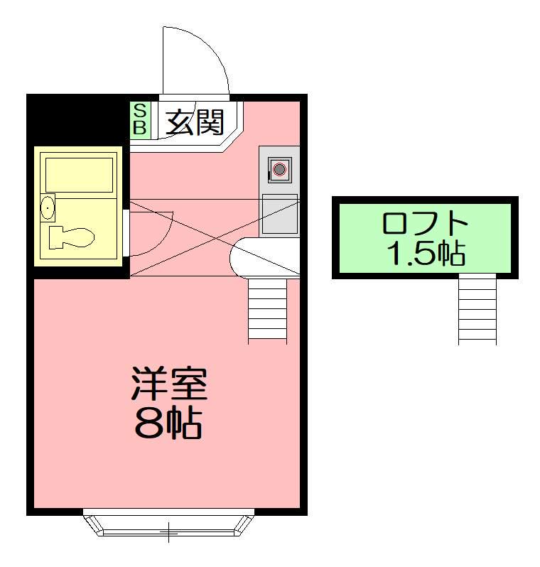 ベルピア伊勢原2(ワンルーム/2階)の間取り写真