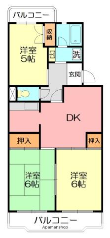 ハイツエントピア(3DK/2階)の間取り写真