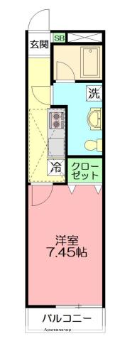 JUN湘南(1K/1階)の間取り写真