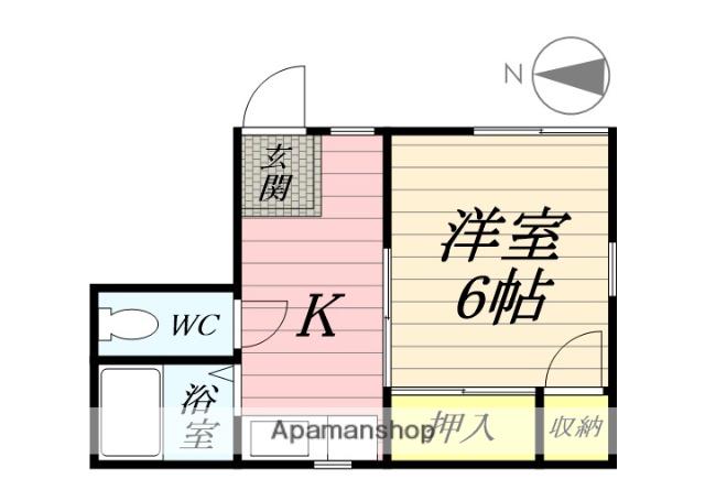 柳川ハイツ(1K/2階)の間取り写真