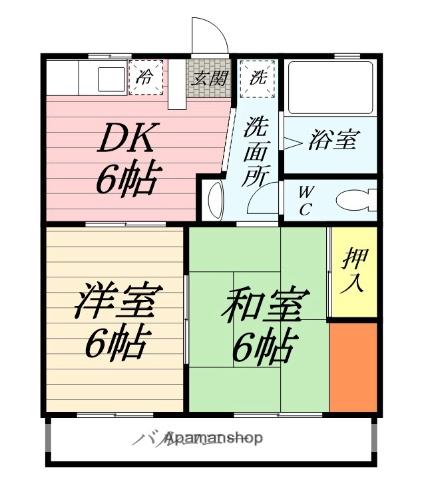 瀬戸マンション(2DK/1階)の間取り写真