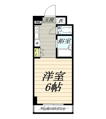 チェリーハイム3(ワンルーム/4階)の間取り写真