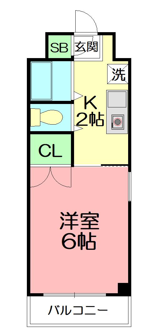 サンビレッジ伊勢原(1K/7階)の間取り写真