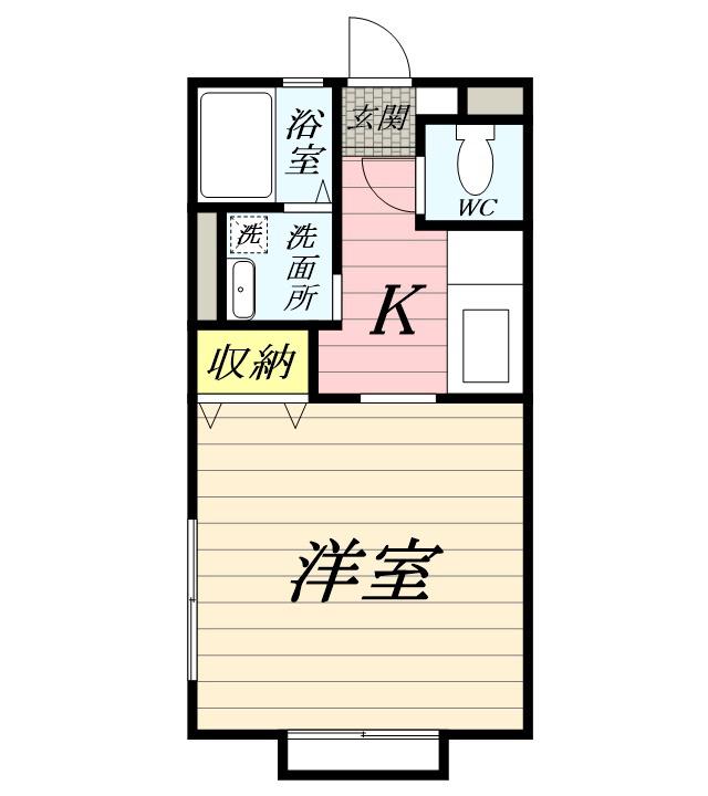 ツリーベル館(1K/1階)の間取り写真