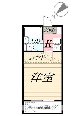 サンパレス桃浜(1K/2階)の間取り写真