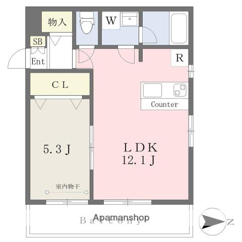 シェローナ2(1LDK/3階)の間取り写真