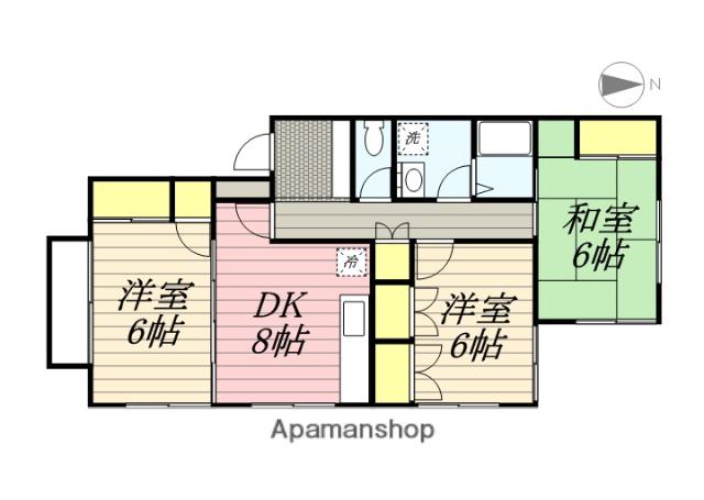 リヴィエール藤沢(3DK/1階)の間取り写真