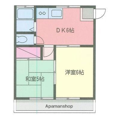 浜竹ユーホーム(2DK/2階)の間取り写真