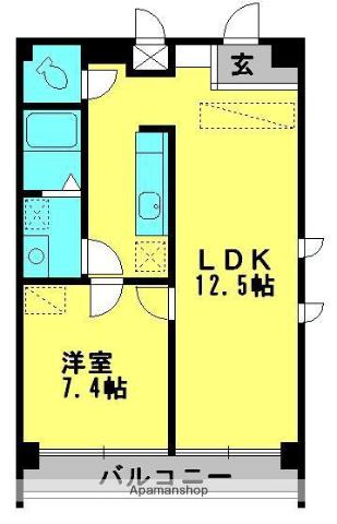 ハイブリッジ湘南Ⅲ(1LDK/5階)の間取り写真
