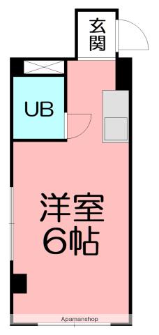 湘南ハウジング(ワンルーム/1階)の間取り写真