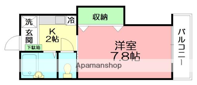 クレール・シェソワ(ワンルーム/2階)の間取り写真