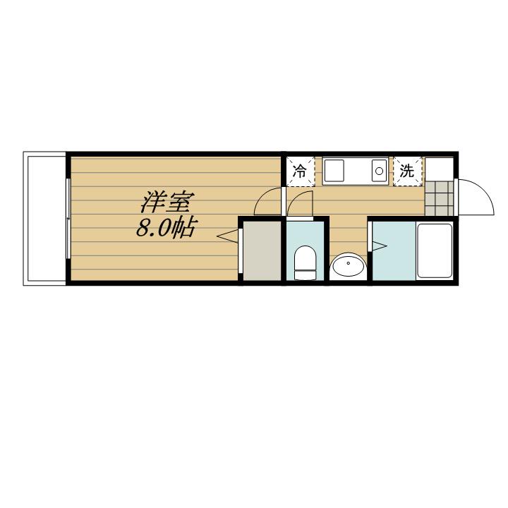 湘南ABSⅡ(1K/2階)の間取り写真