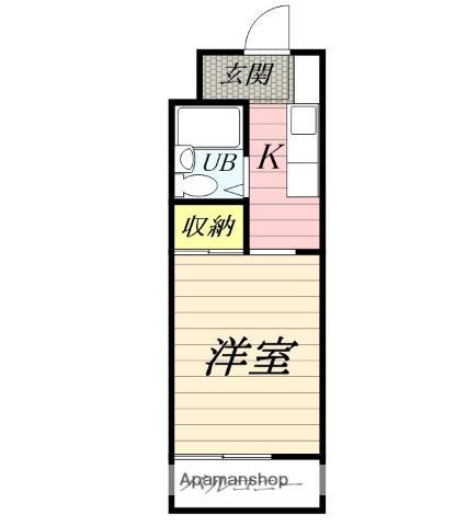 マーレルーチェB(1K/6階)の間取り写真