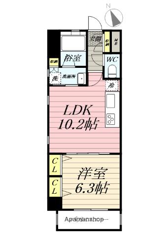 グランデュール3江ノ島(1LDK/4階)の間取り写真