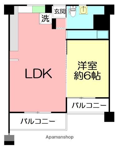 チサンマンション茅ヶ崎(1LDK/3階)の間取り写真