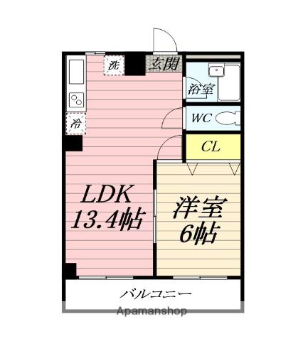 コーポ旭(1LDK/1階)の間取り写真