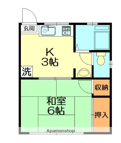 コーポ藤(1K/2階)の間取り写真