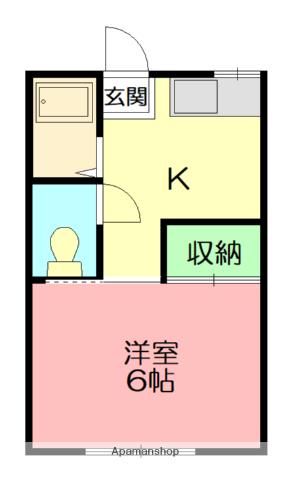 仲居ハイツ1(1K/1階)の間取り写真