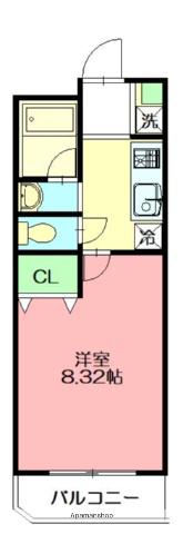 ラ・メゾン・プラージュ(1K/2階)の間取り写真