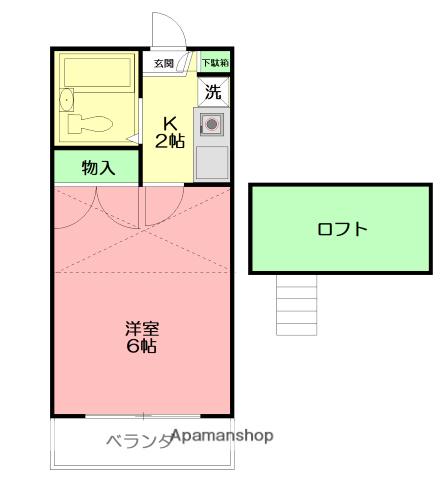 コンフォート東海岸(1K/2階)の間取り写真