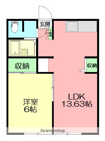 クレアシオンⅠ(1LDK/1階)の間取り写真