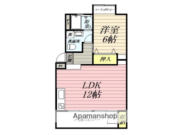 アパートメント大貫(1LDK/3階)の間取り写真