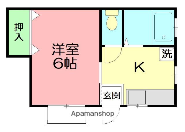 ガーデンテラス(1K/1階)の間取り写真