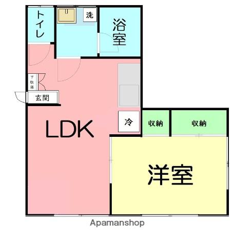 出口ハイツⅠ(1LDK/2階)の間取り写真