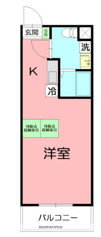 プレイズレイ(ワンルーム/3階)の間取り写真
