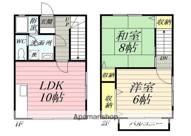 コーポスヤマ(2LDK/2階)の間取り写真