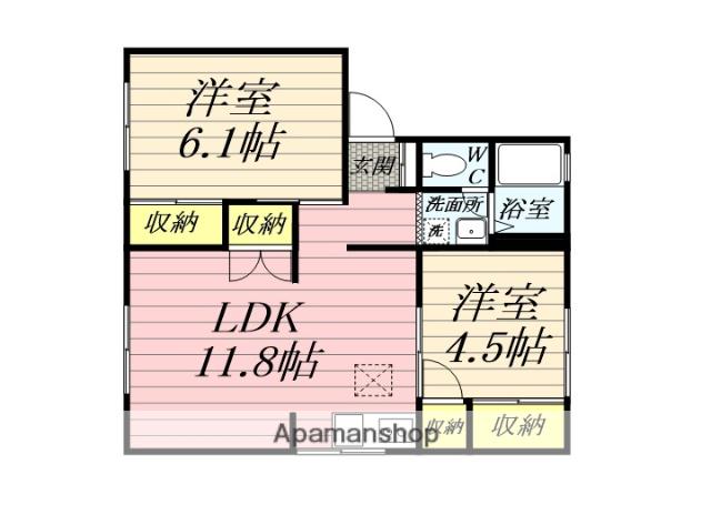 パークサイド A(2LDK/1階)の間取り写真