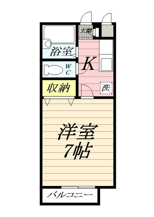 メゾンルレーブ(1K/2階)の間取り写真